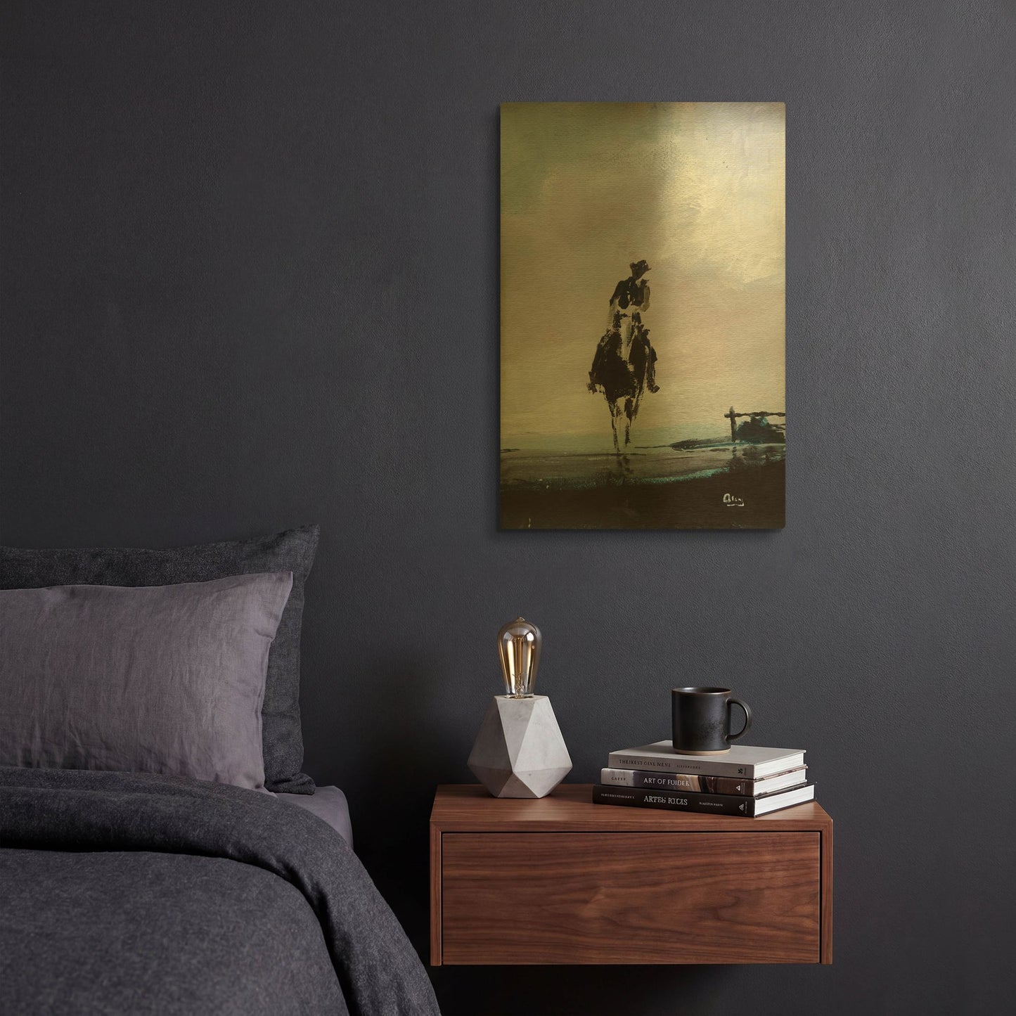 'Hazy' By Oscar Alvarez Pardo Gold Metal Wall Art