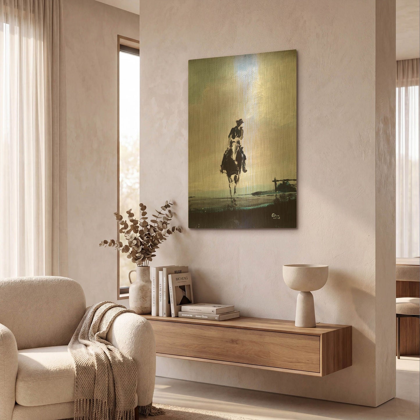 'Hazy' By Oscar Alvarez Pardo Gold Metal Wall Art