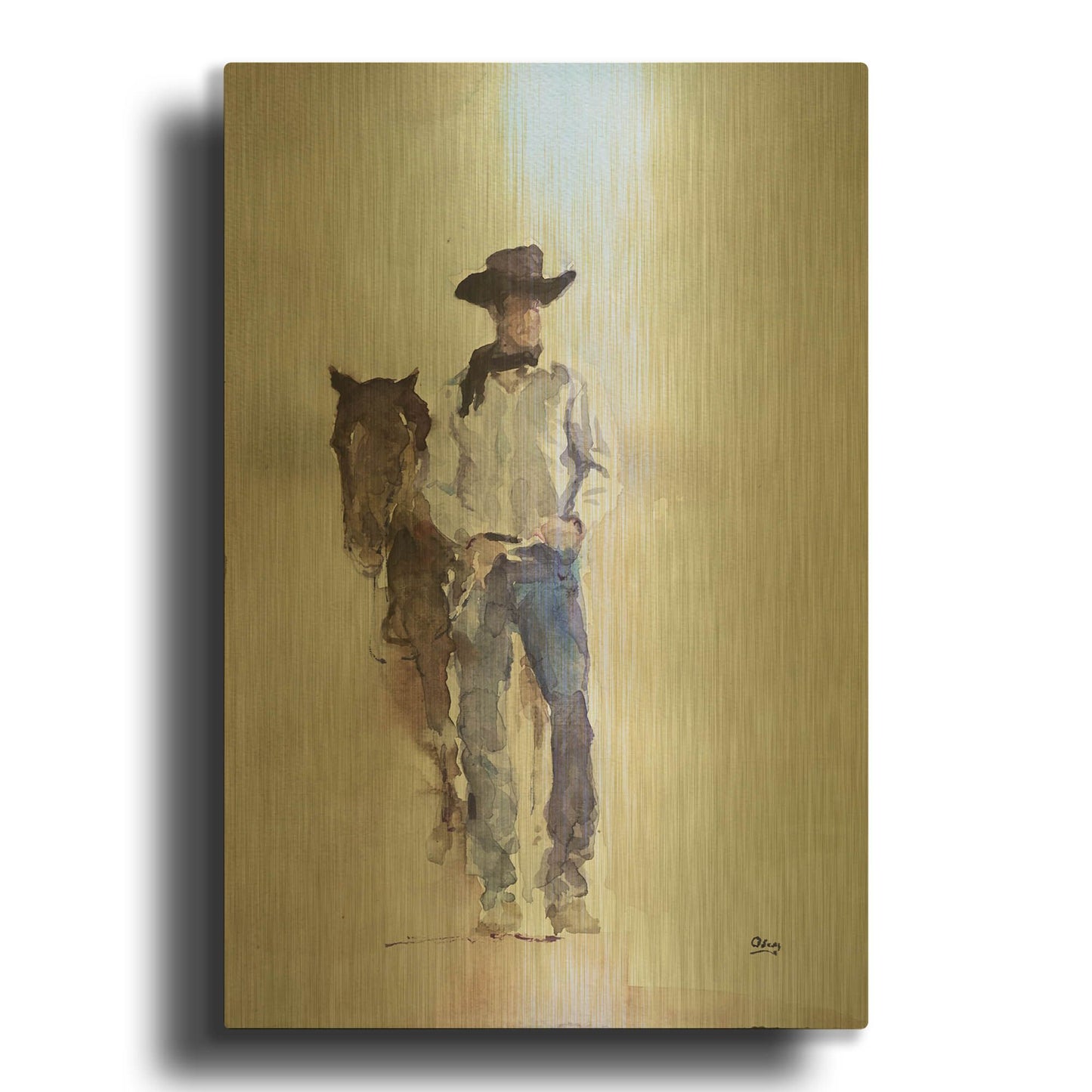 'Lucid' By Oscar Alvarez Pardo Gold Metal Wall Art