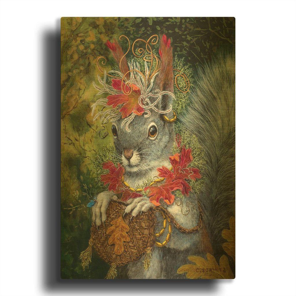 'The Squirrel' By Carolyn Schmitz Gold Metal Wall Art