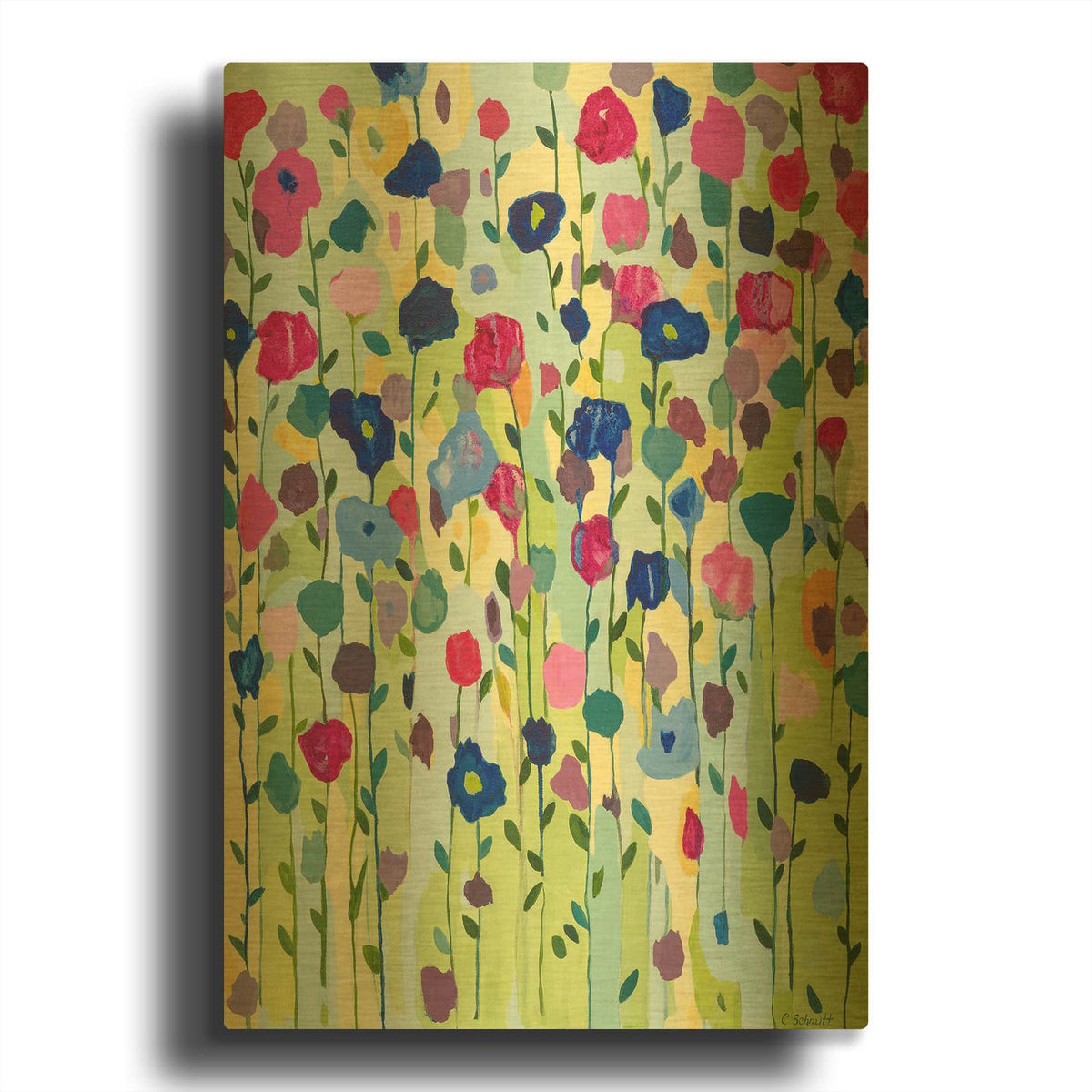 'Mountain Meadow' By Carrie Schmitt Gold Metal Wall Art