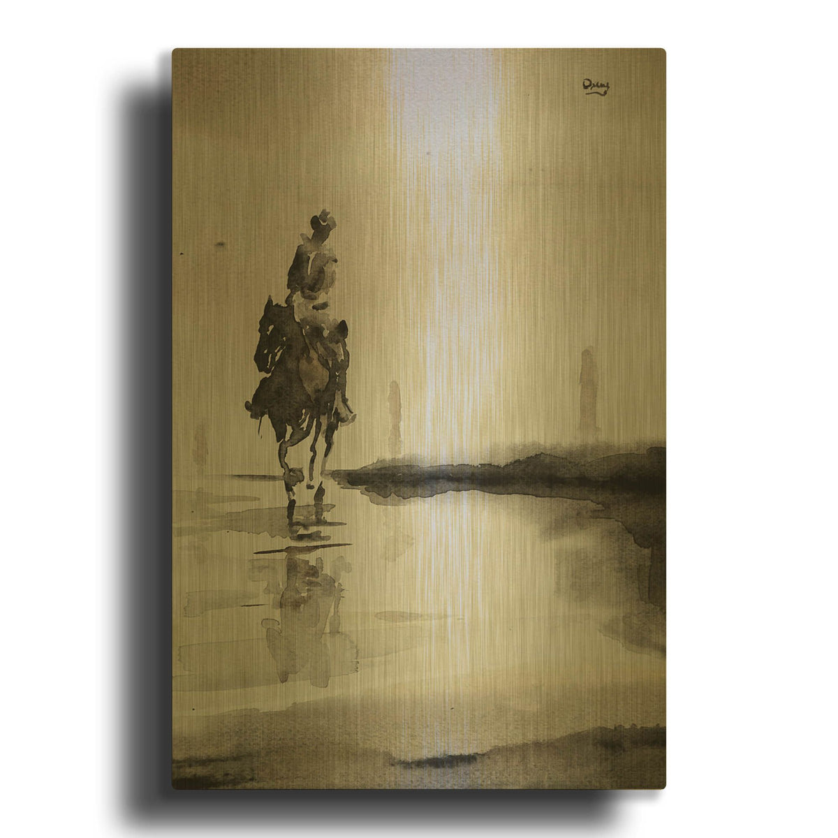 'Daze' By Oscar Alvarez Pardo Gold Metal Wall Art