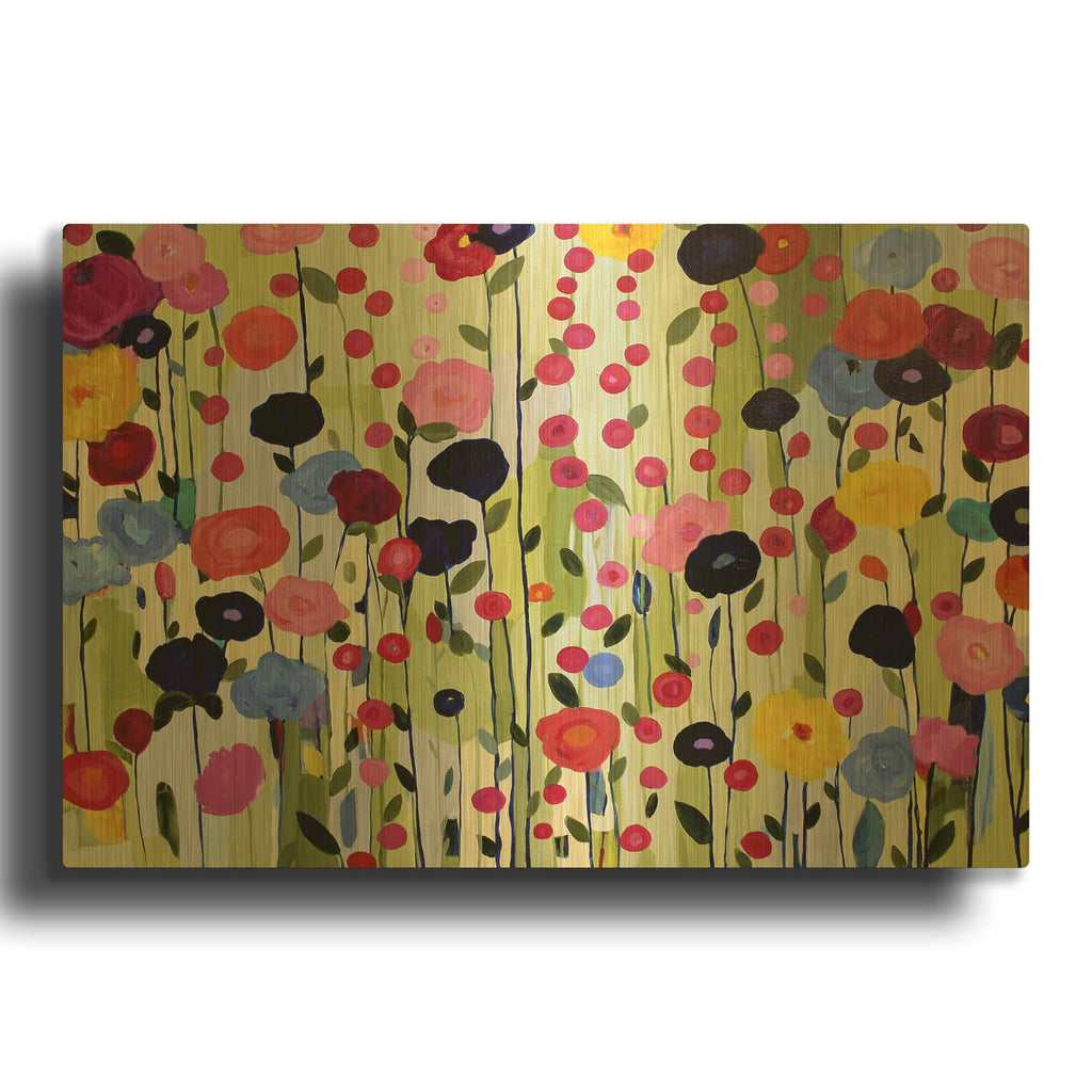 'She Found a Place to Bloom' By Carrie Schmitt Gold Metal Wall Art