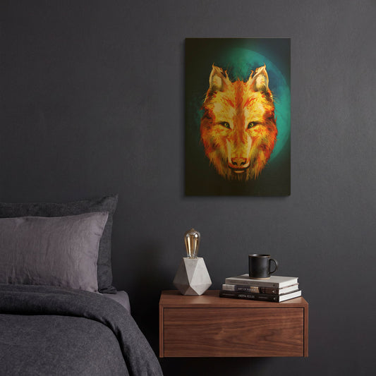 'Lone Wolf' By Michael Stewart Gold Metal Wall Art