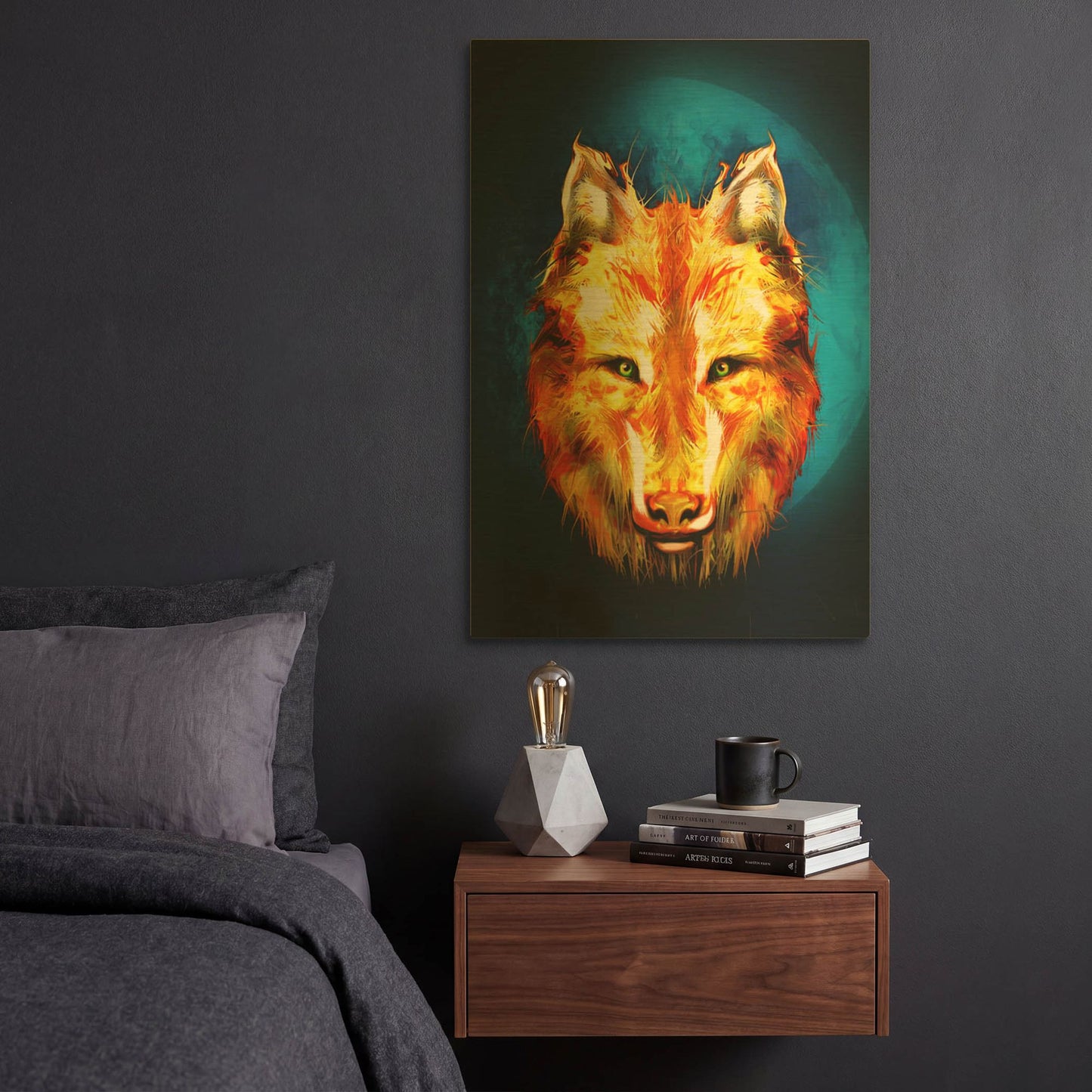 'Lone Wolf' By Michael Stewart Gold Metal Wall Art