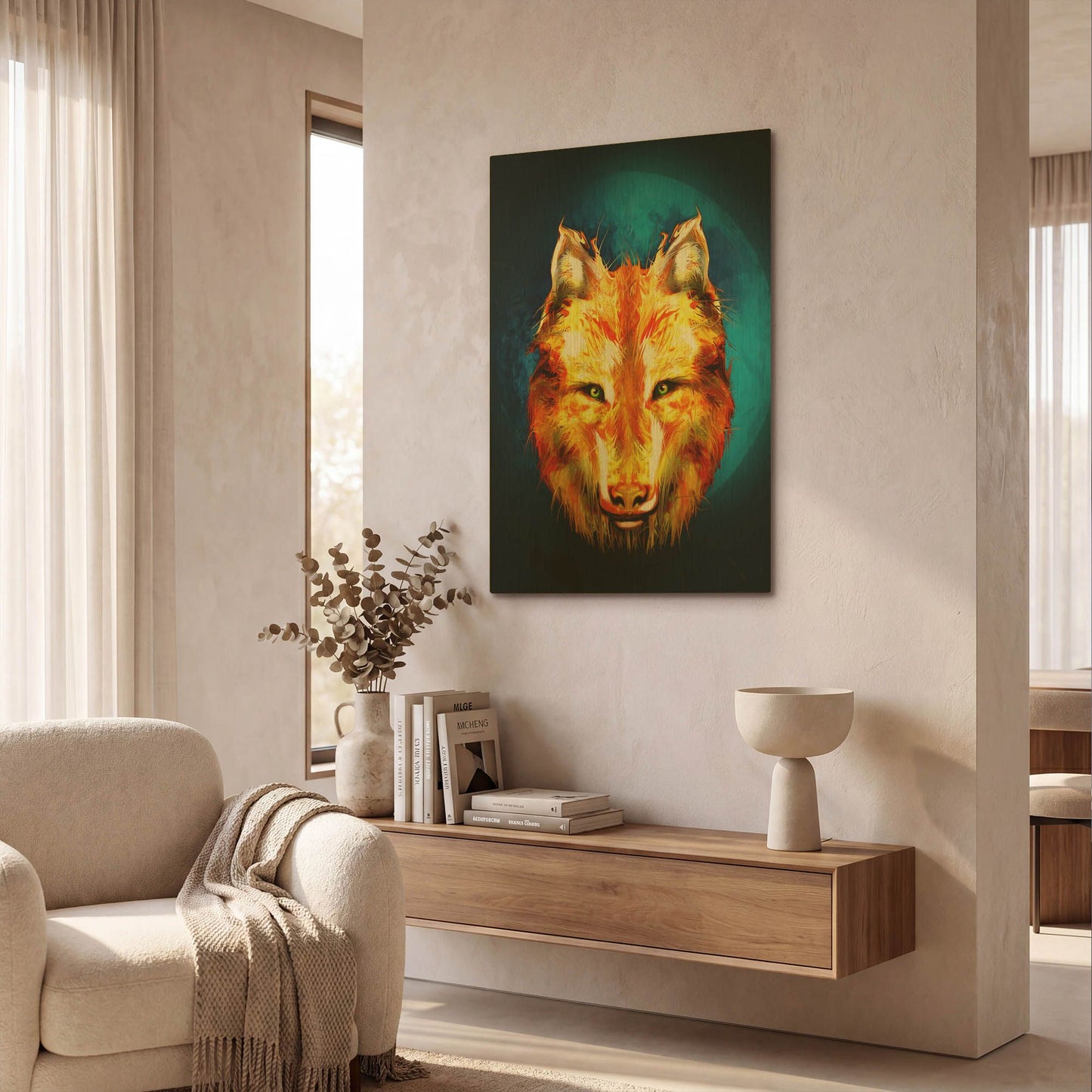 'Lone Wolf' By Michael Stewart Gold Metal Wall Art