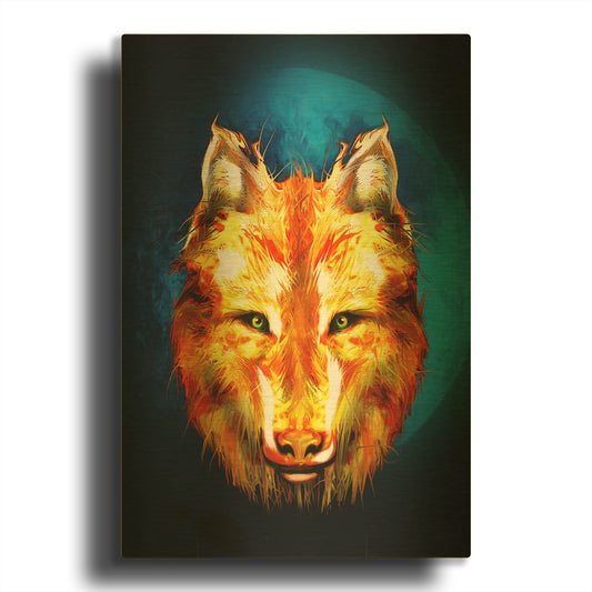 'Lone Wolf' By Michael Stewart Gold Metal Wall Art