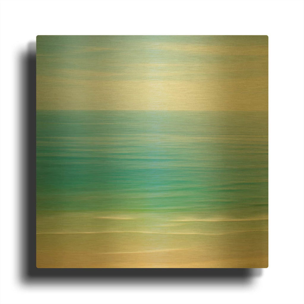'R596D - Seacoast 121' By David E Rowell Gold Metal Wall Art