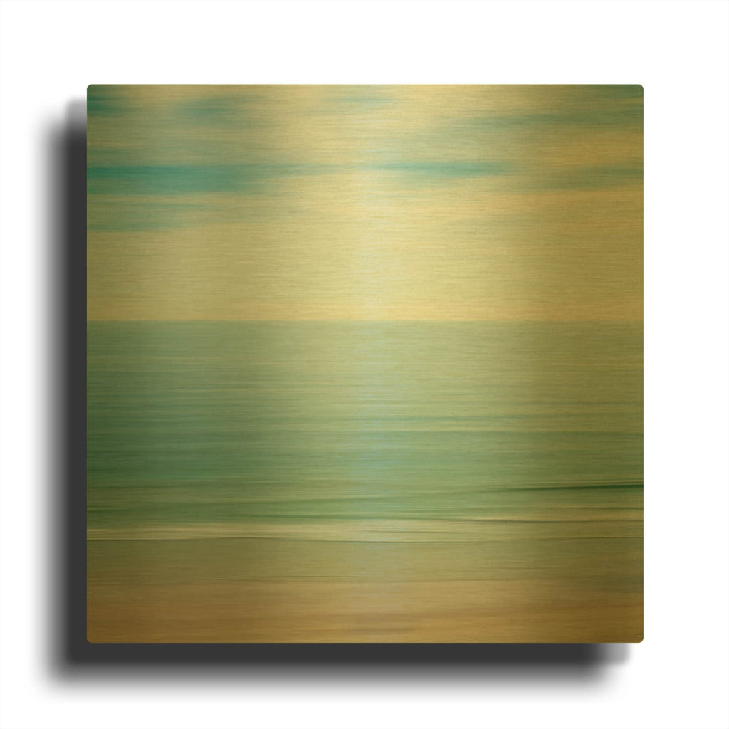 'R597D - Seacoast 17' By David E Rowell Gold Metal Wall Art