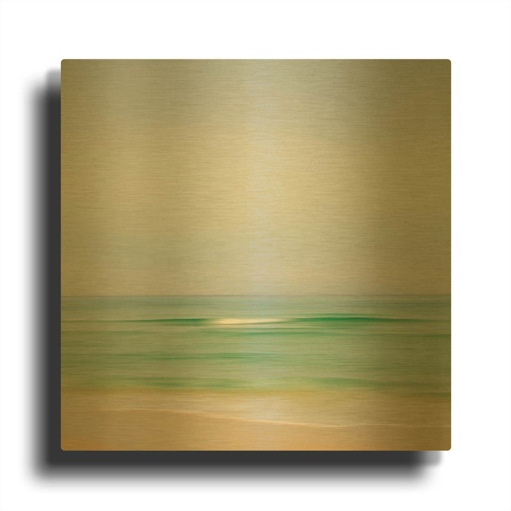 'R598D - Seacoast 165' By David E Rowell Gold Metal Wall Art