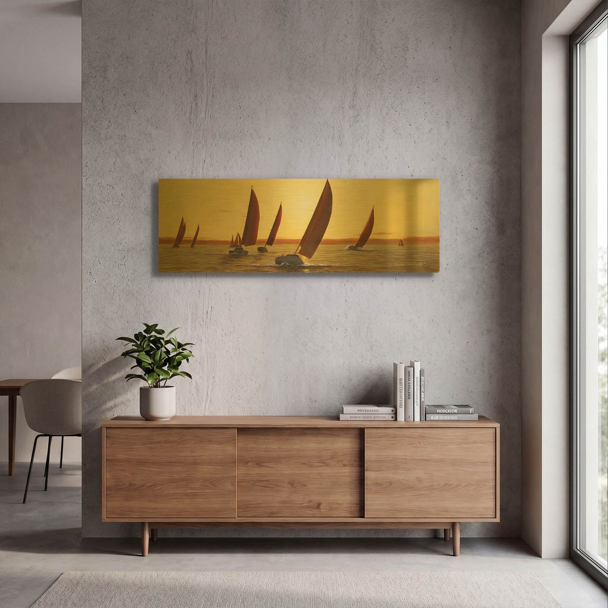 'Sailing, Sailing' By Diane Romanello Gold Metal Wall Art