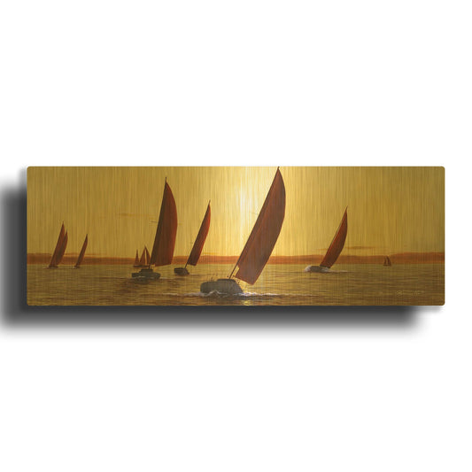 'Sailing, Sailing' By Diane Romanello Gold Metal Wall Art