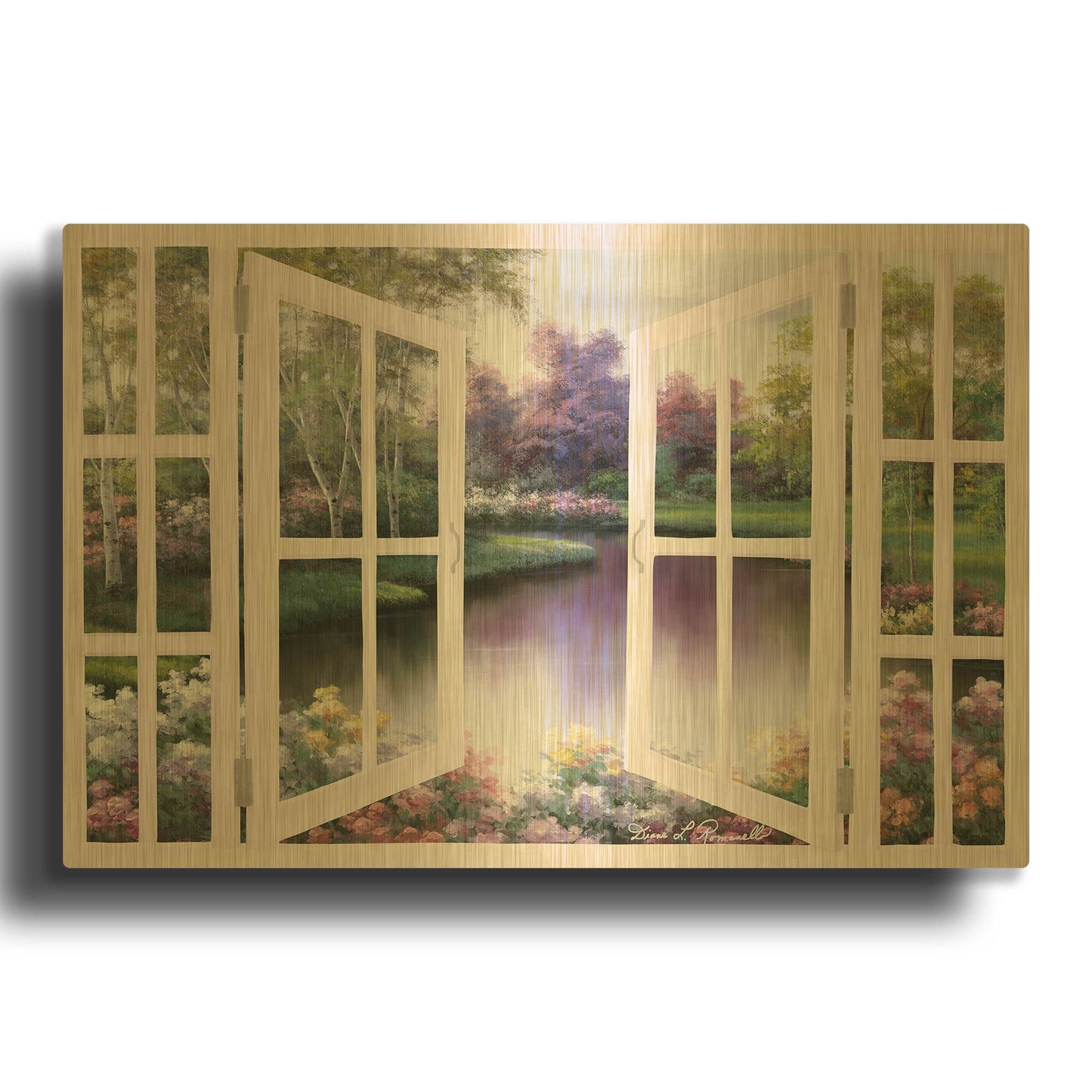 'Springtime Symphony Door' By Diane Romanello Gold Metal Wall Art