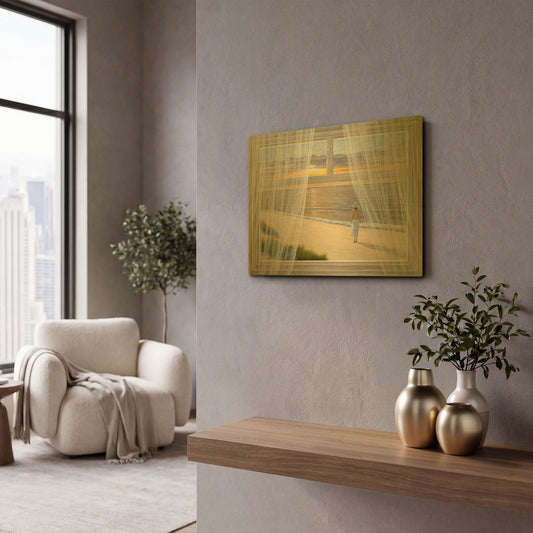 'Morning Walk' By Diane Romanello Gold Metal Wall Art