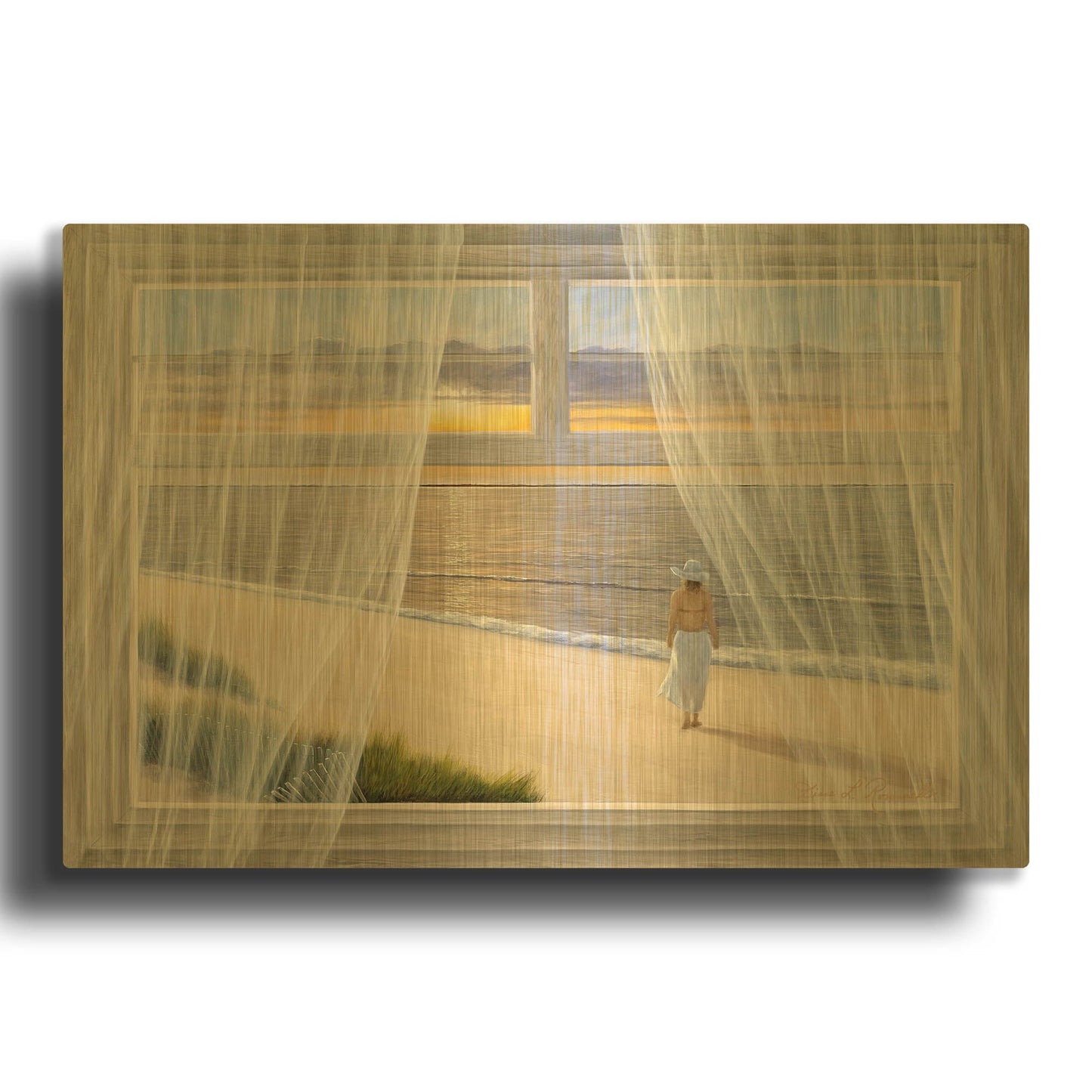 'Morning Walk' By Diane Romanello Gold Metal Wall Art