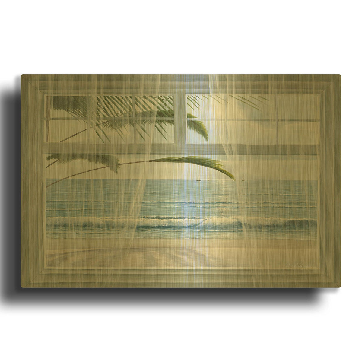 'View of the Tropics' By Diane Romanello Gold Metal Wall Art
