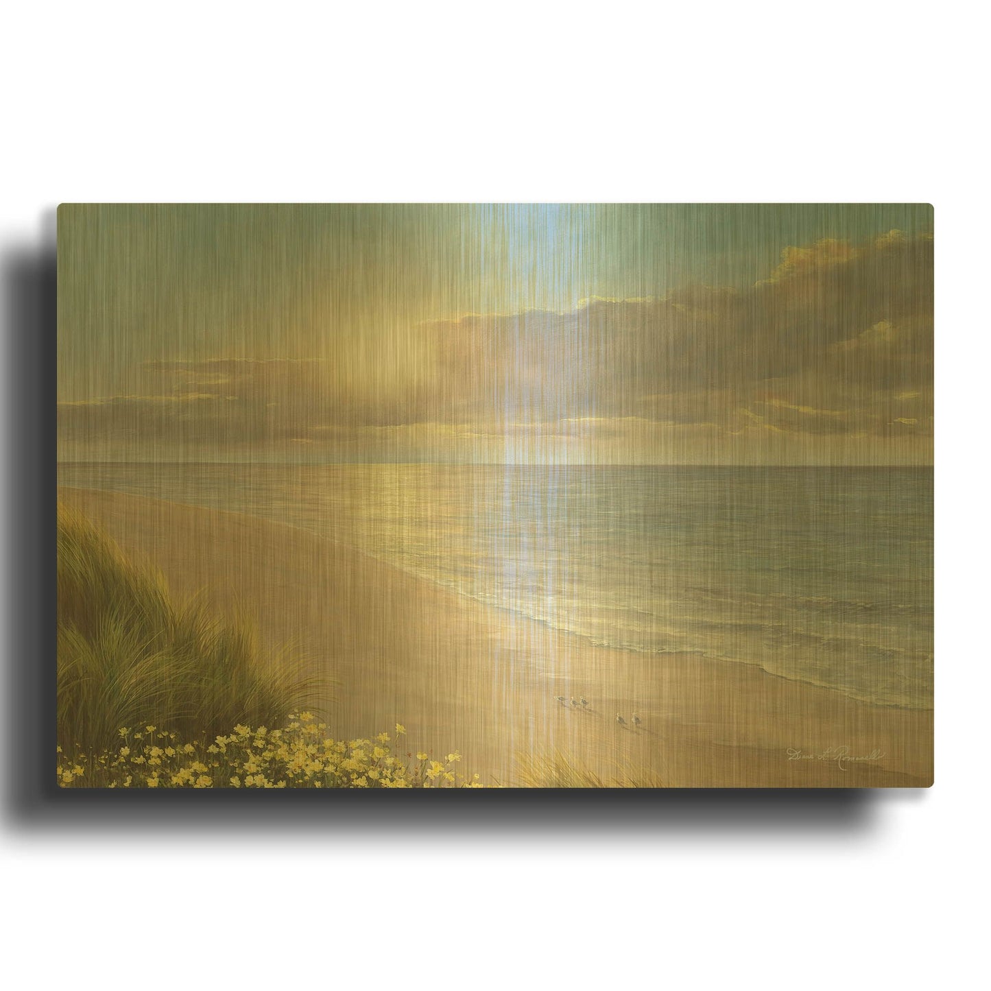 'Beach Serenity' By Diane Romanello Gold Metal Wall Art