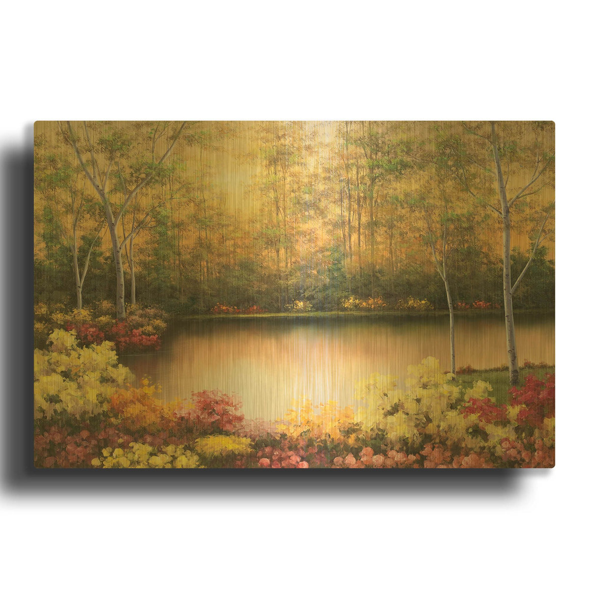 'Bursting in Autumn' By Diane Romanello Gold Metal Wall Art
