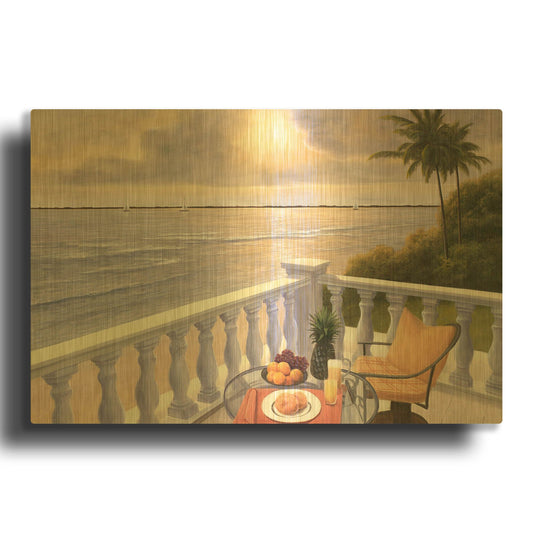 'Breakfast on the Veranda' By Diane Romanello Gold Metal Wall Art