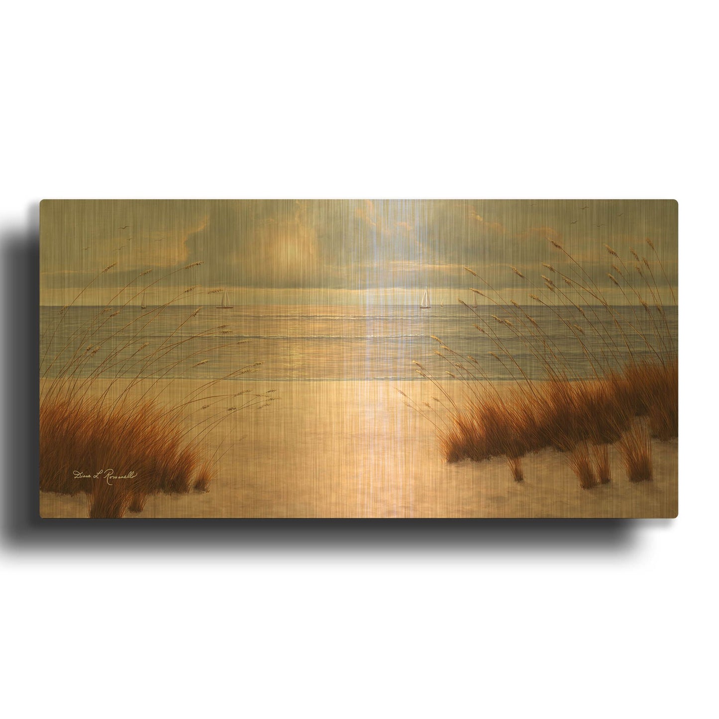 'Beach Days' By Diane Romanello Gold Metal Wall Art