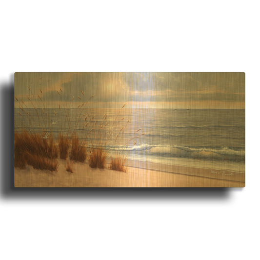 'R647D - Seashore' By Diane Romanello Gold Metal Wall Art