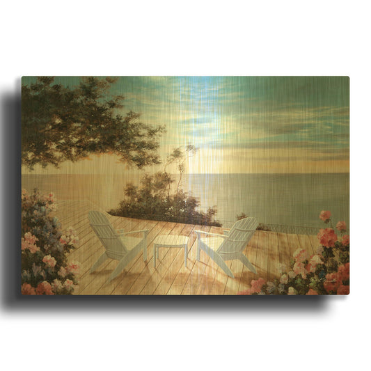 'R752D - Blue Serenade' By Diane Romanello Gold Metal Wall Art