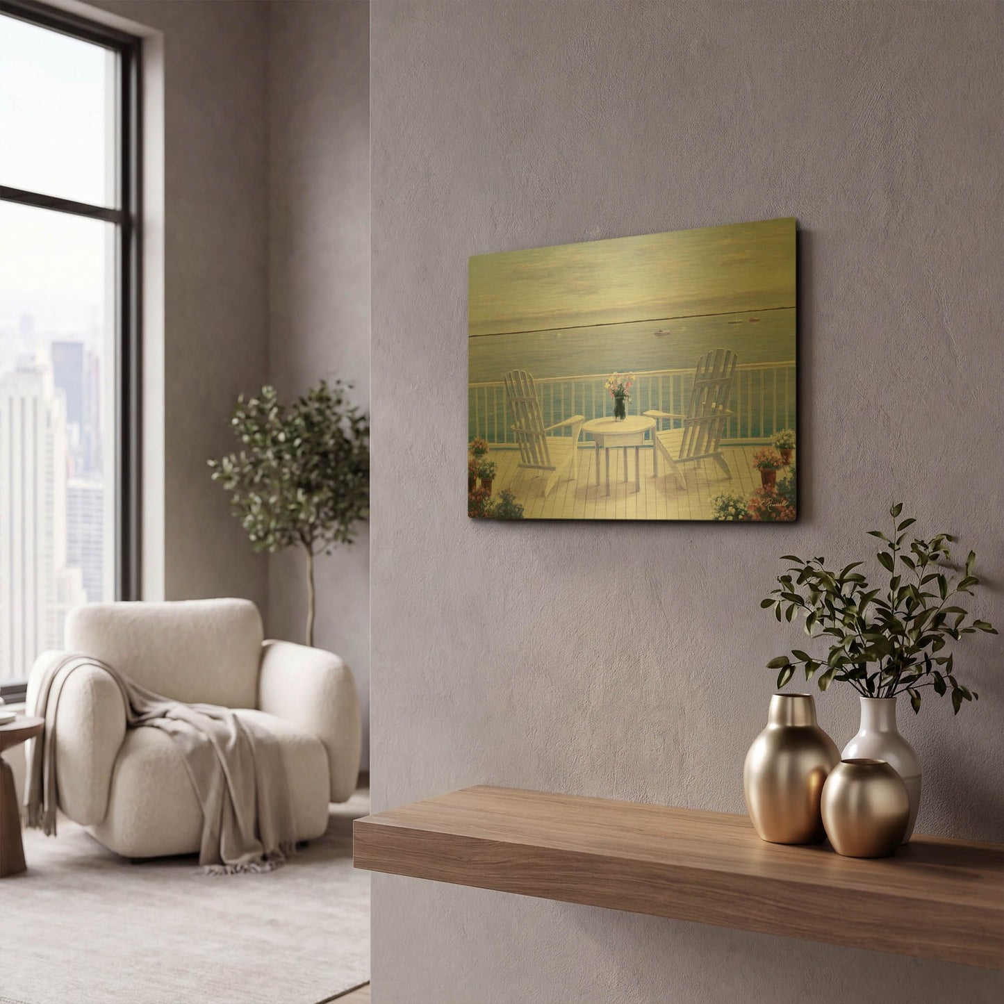 'R767D - Lazy Afternoon' By Diane Romanello Gold Metal Wall Art