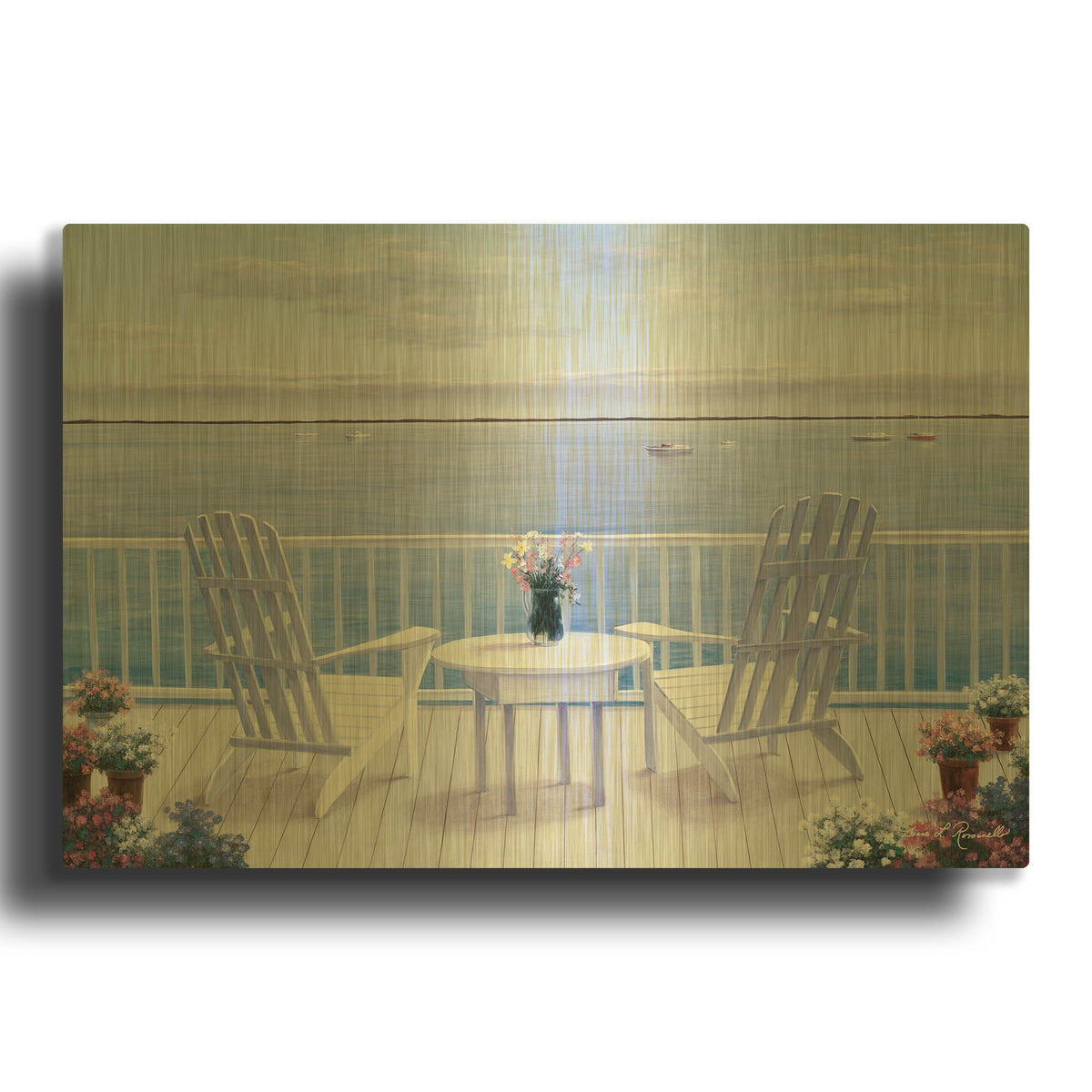 'R767D - Lazy Afternoon' By Diane Romanello Gold Metal Wall Art