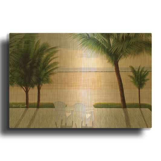 'R770D - Palm Daydreaming' By Diane Romanello Gold Metal Wall Art