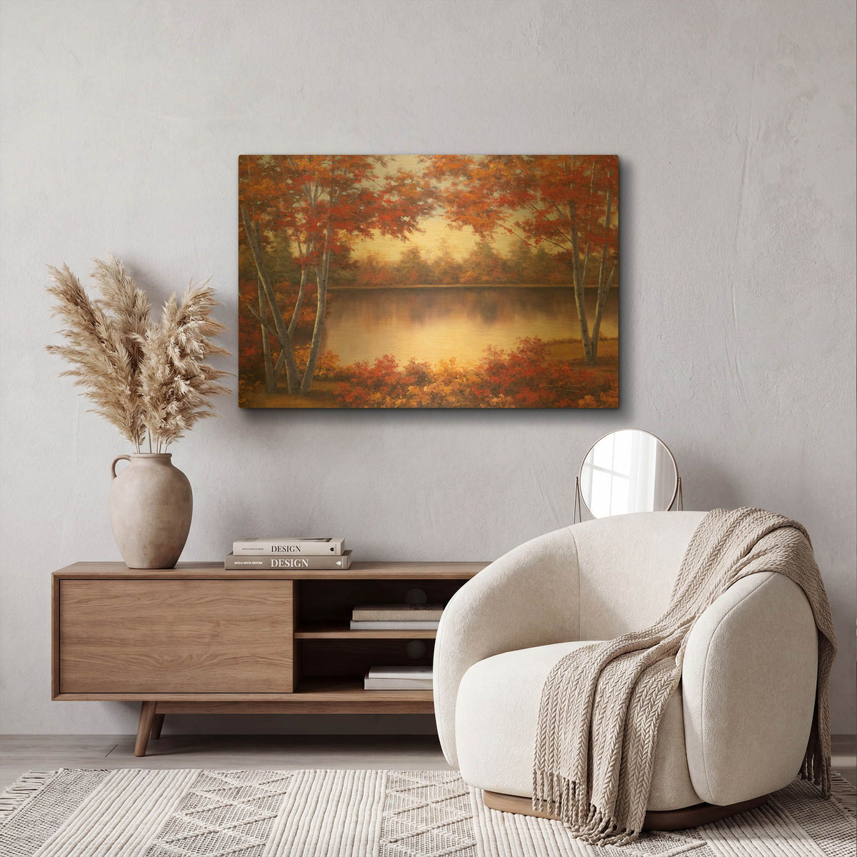 'R771D - Red and Gold' By Diane Romanello Gold Metal Wall Art