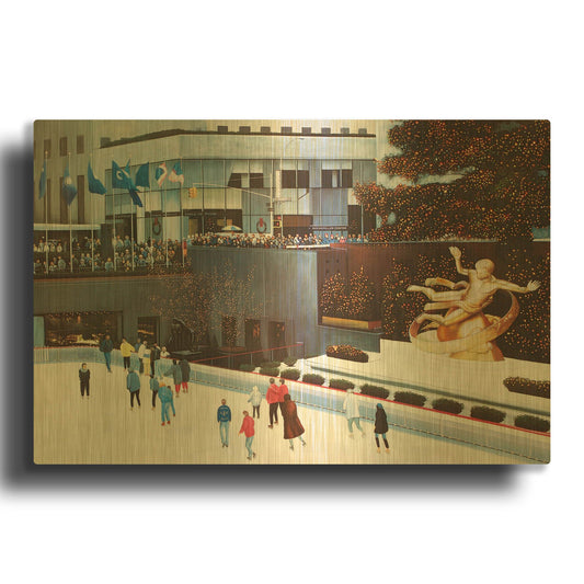'R772D - Rockefeller Center' By Diane Romanello Gold Metal Wall Art
