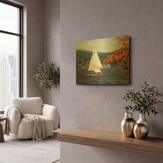 'R773D - Sail Away' By Diane Romanello Gold Metal Wall Art