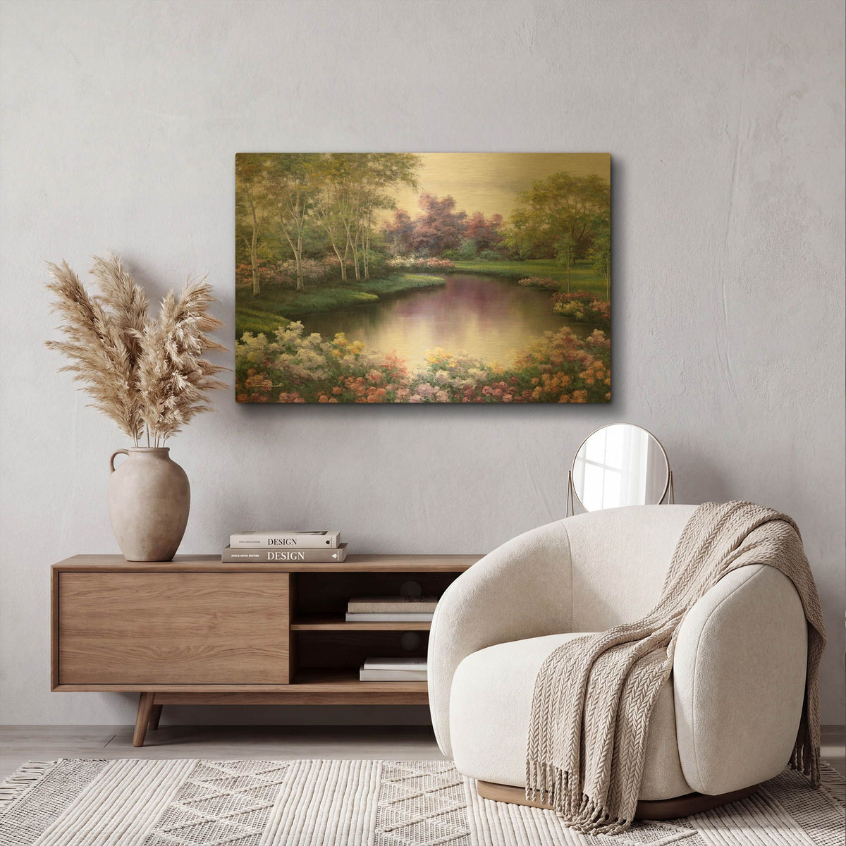 'R777D - Springtime Symphony' By Diane Romanello Gold Metal Wall Art