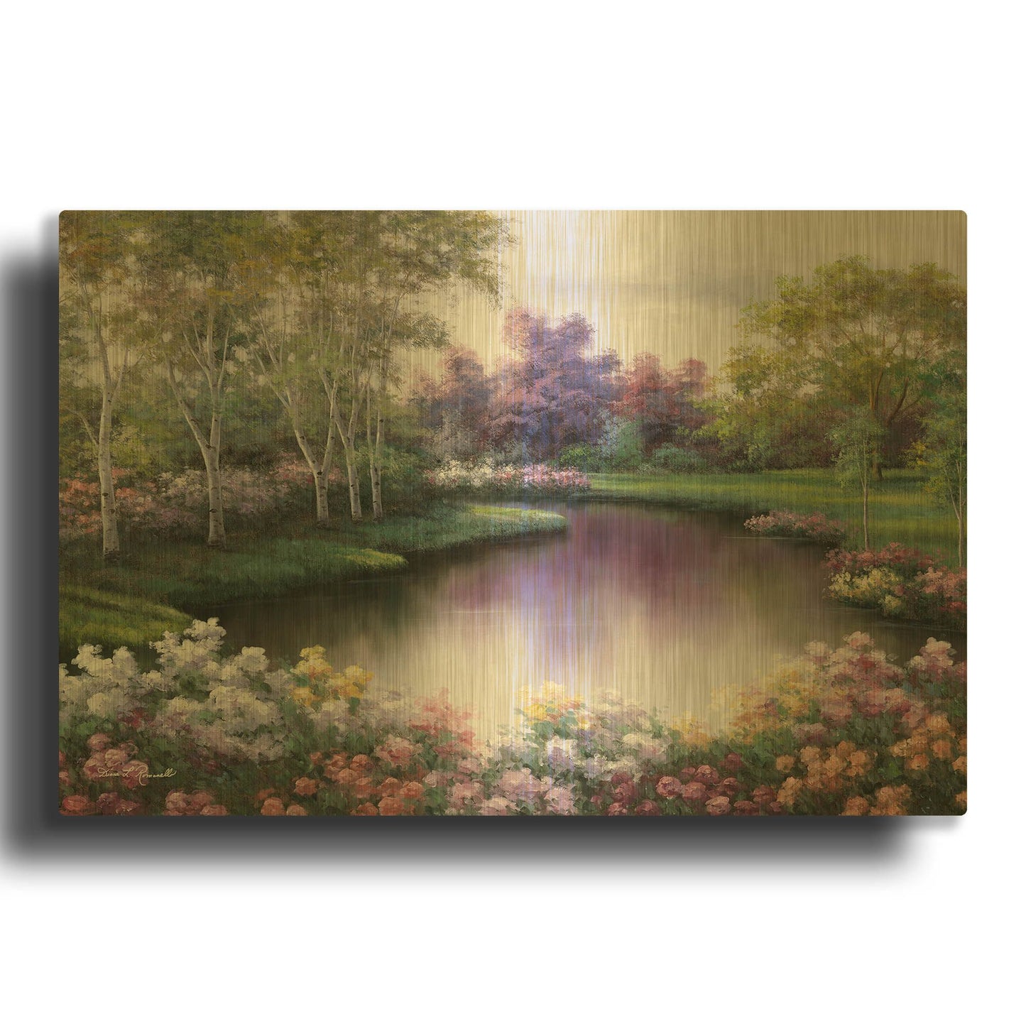 'R777D - Springtime Symphony' By Diane Romanello Gold Metal Wall Art