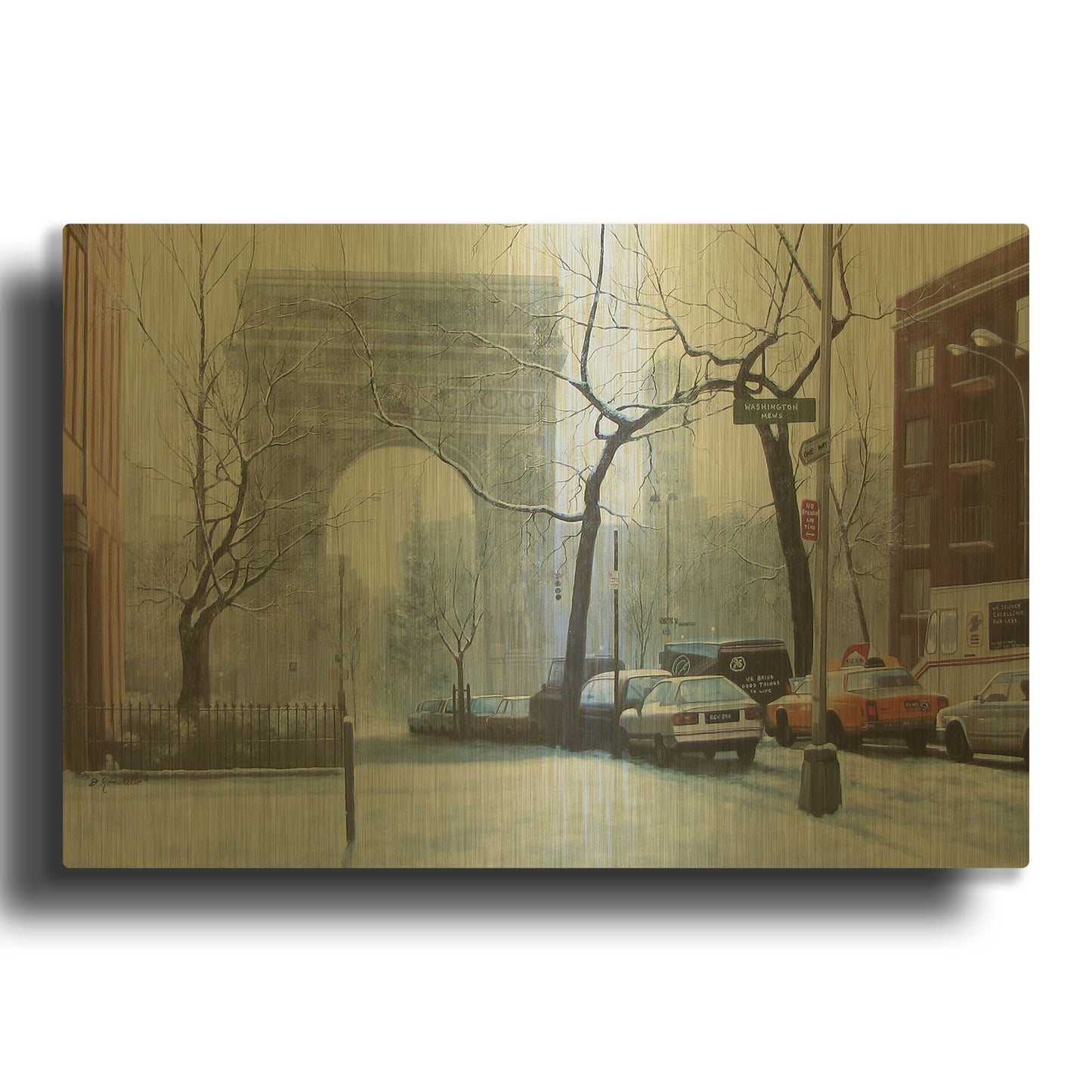 'R783D - Washington Square' By Diane Romanello Gold Metal Wall Art