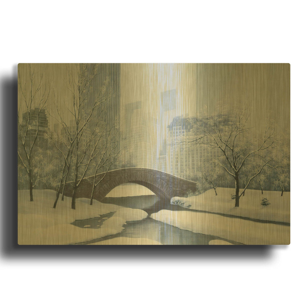 'R788D - The Plaza' By Diane Romanello Gold Metal Wall Art