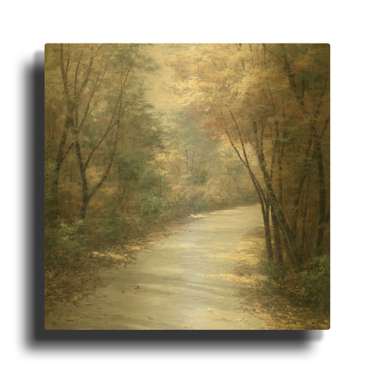 'R807D - Shades of Autumn' By Diane Romanello Gold Metal Wall Art