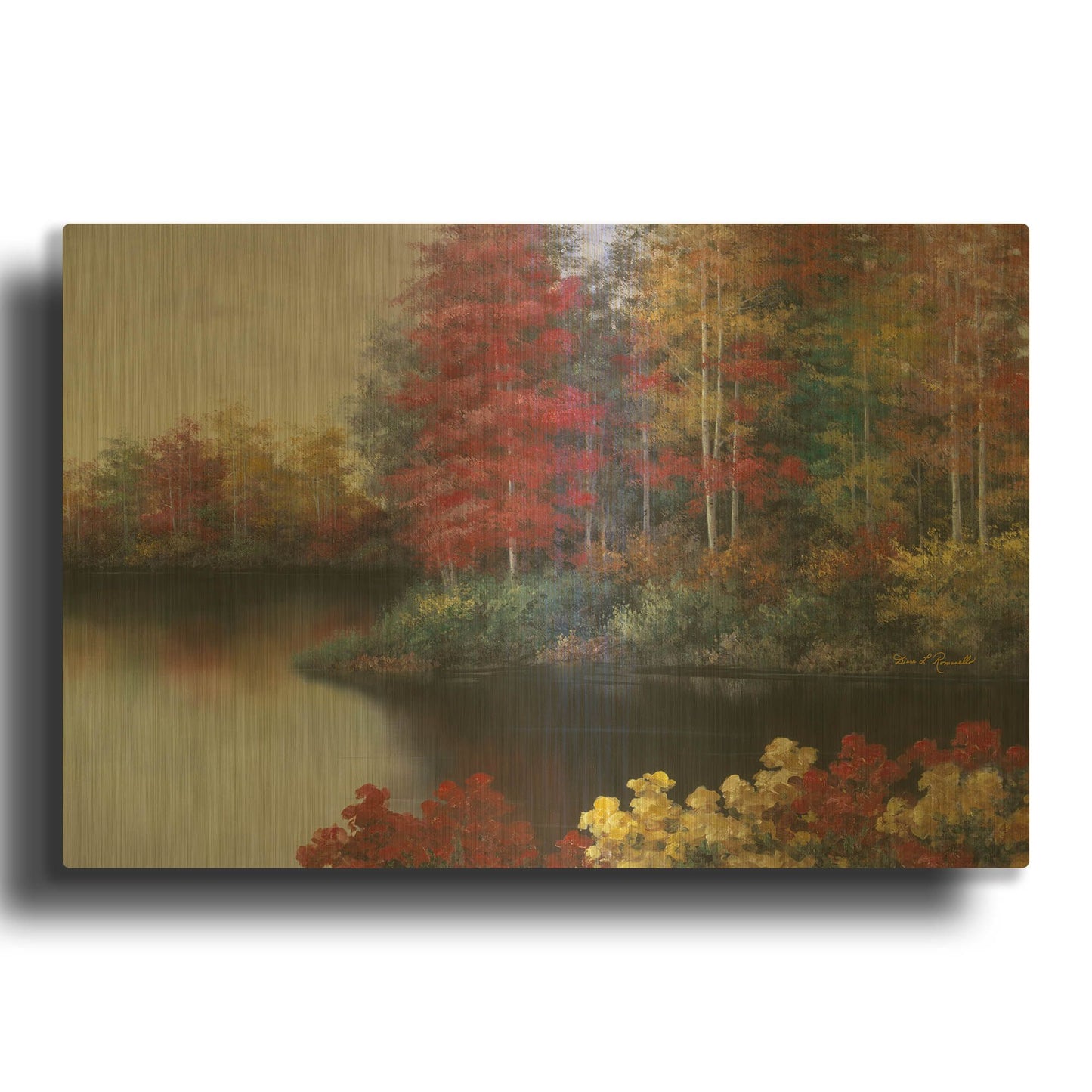 'R818D - Changes' By Diane Romanello Gold Metal Wall Art