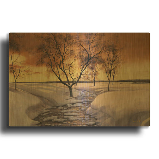 'R819D - Amber Ice' By Diane Romanello Gold Metal Wall Art
