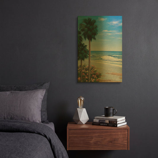 'R822D - Calm Tropics' By Diane Romanello Gold Metal Wall Art