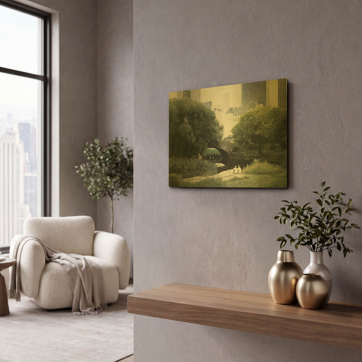 'R829D - Summer Days' By Diane Romanello Gold Metal Wall Art