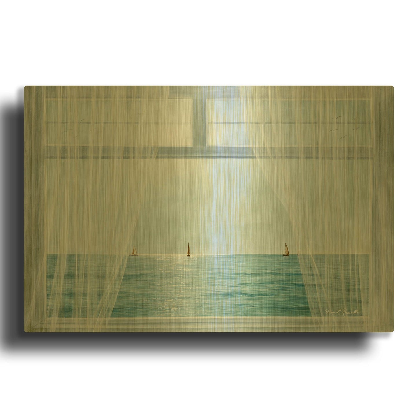 'R830D - Morning View' By Diane Romanello Gold Metal Wall Art