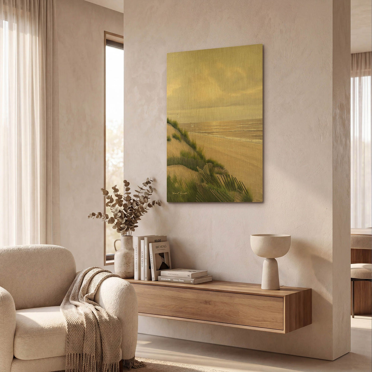 'R838D - Morning Tide' By Diane Romanello Gold Metal Wall Art
