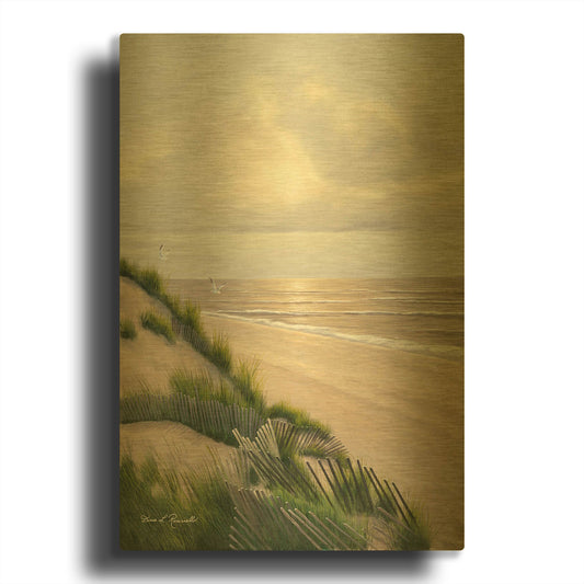 'R838D - Morning Tide' By Diane Romanello Gold Metal Wall Art