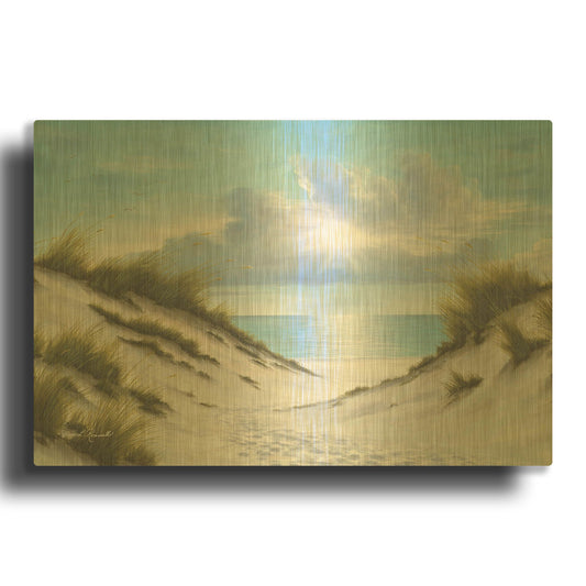 'R840D - Sand and Sea' By Diane Romanello Gold Metal Wall Art