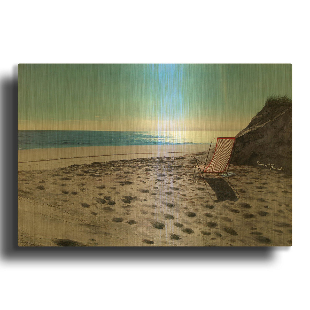 'R846D - Summer Place' By Diane Romanello Gold Metal Wall Art