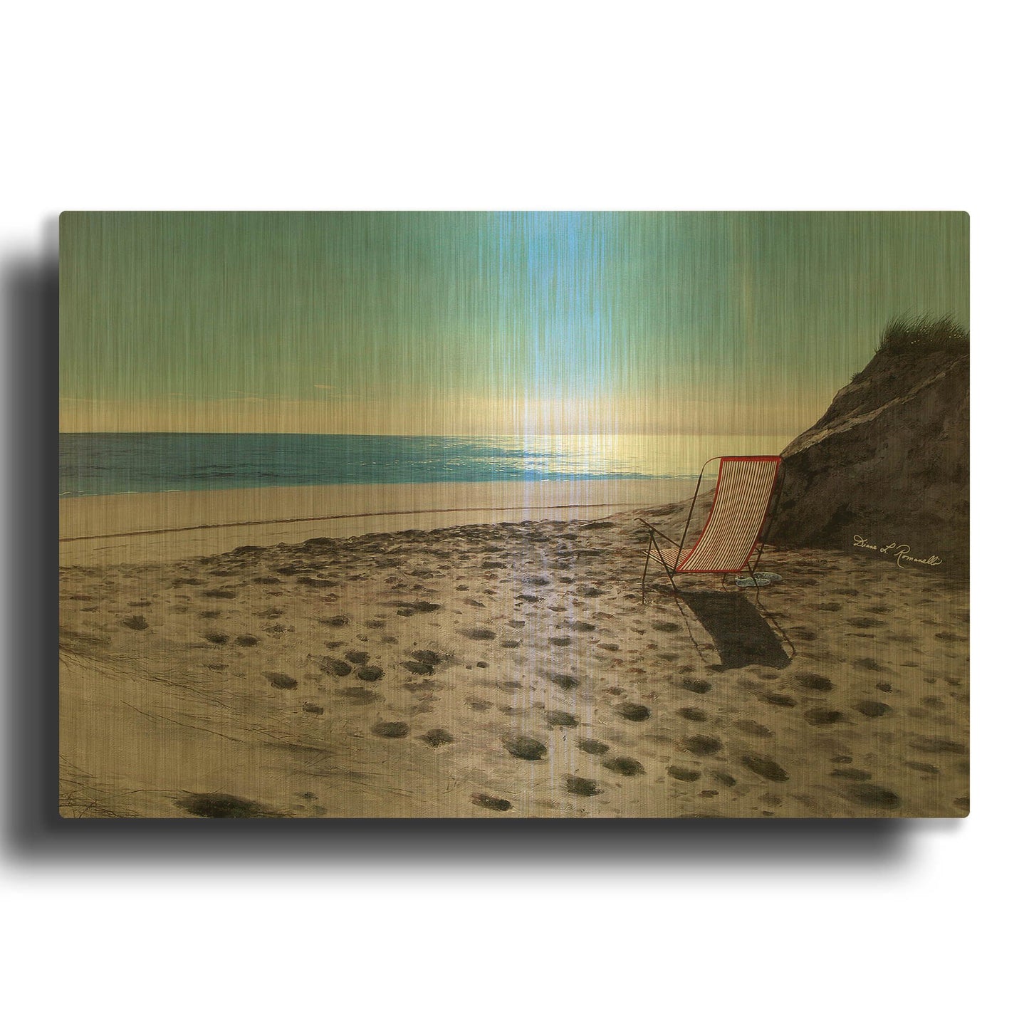 'R846D - Summer Place' By Diane Romanello Gold Metal Wall Art