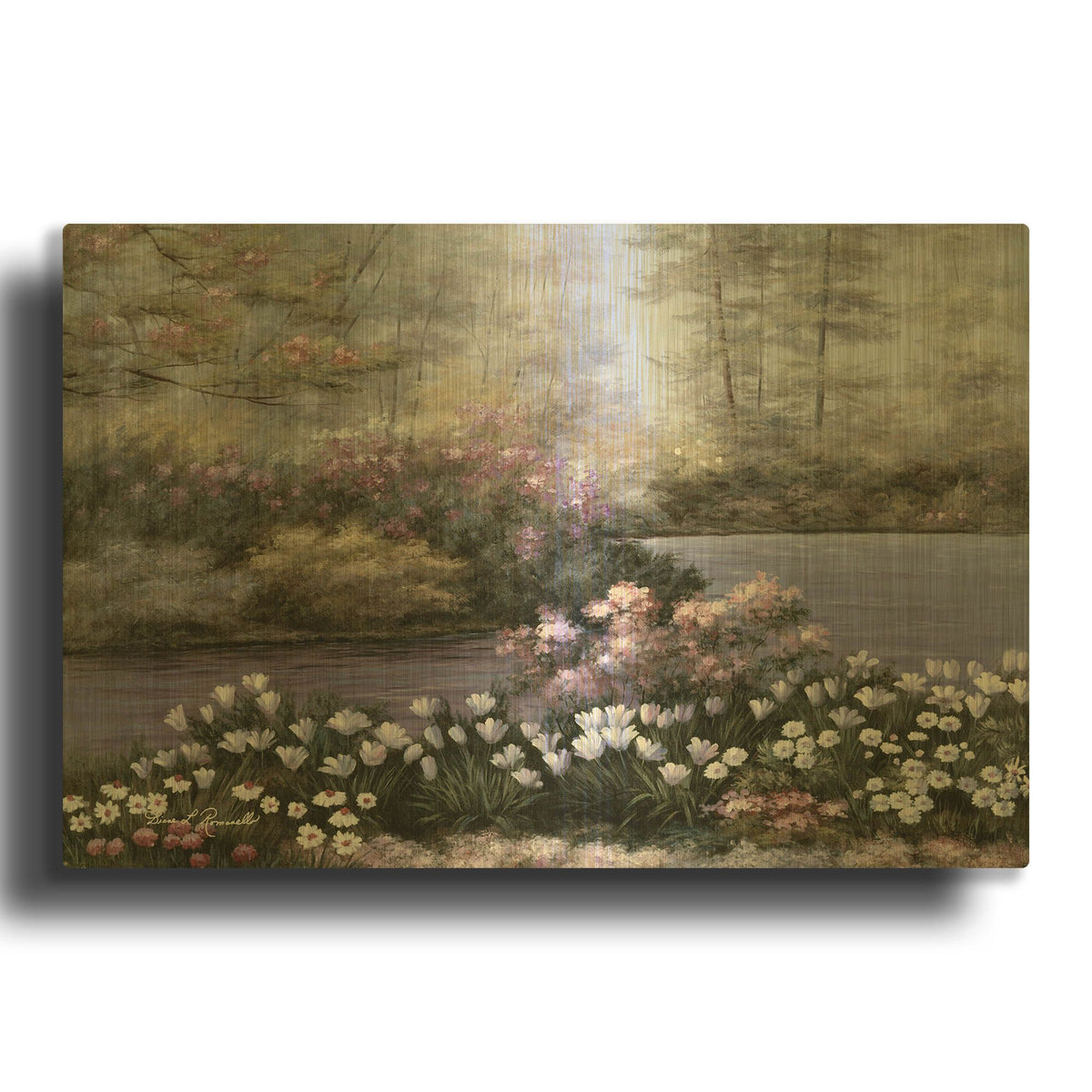 'R847D - Still Waters' By Diane Romanello Gold Metal Wall Art