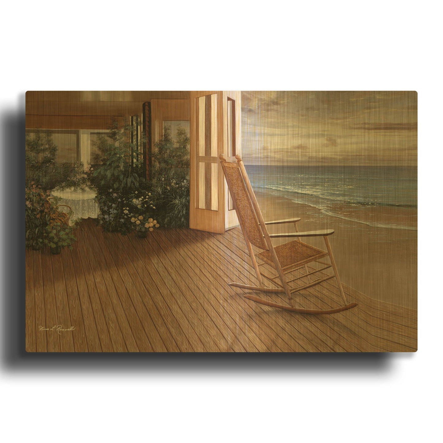 'R851D - Memories' By Diane Romanello Gold Metal Wall Art