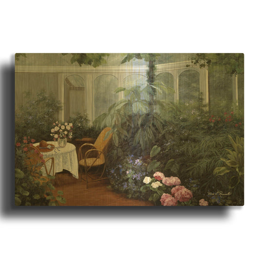 'R852D - Garden and Tea Room' By Diane Romanello Gold Metal Wall Art
